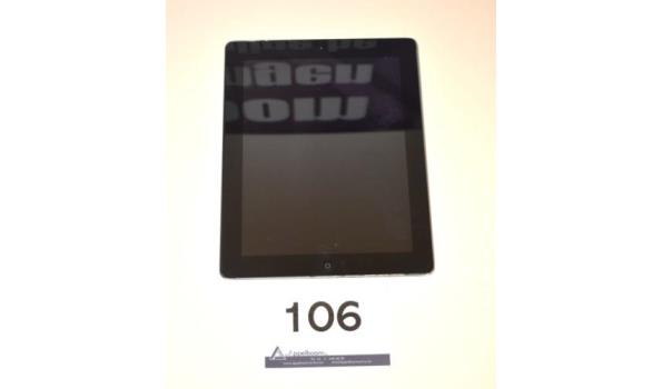 tablet APPLE, type A1430, werking niet gekend, mogelijks icloud locked, zonder kabels
